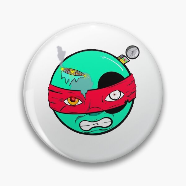 Item preview, Cyborg ninja battle damage emoji designed and sold by Goodtimecomics.