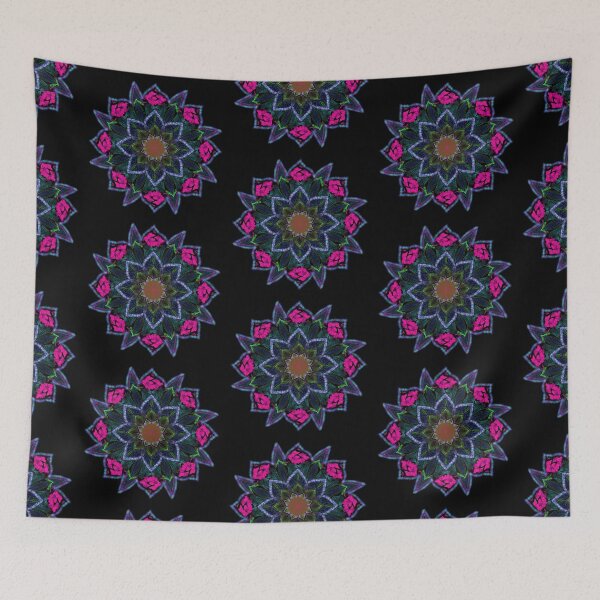 Item preview, Psychedelic patterned mandala designed and sold by rainbowstencil.