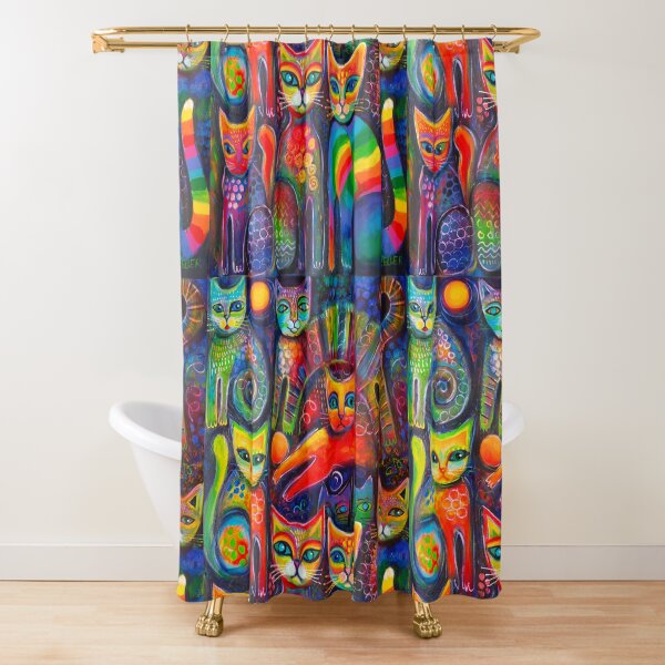 Rainbow cats acrylics Shower Curtain