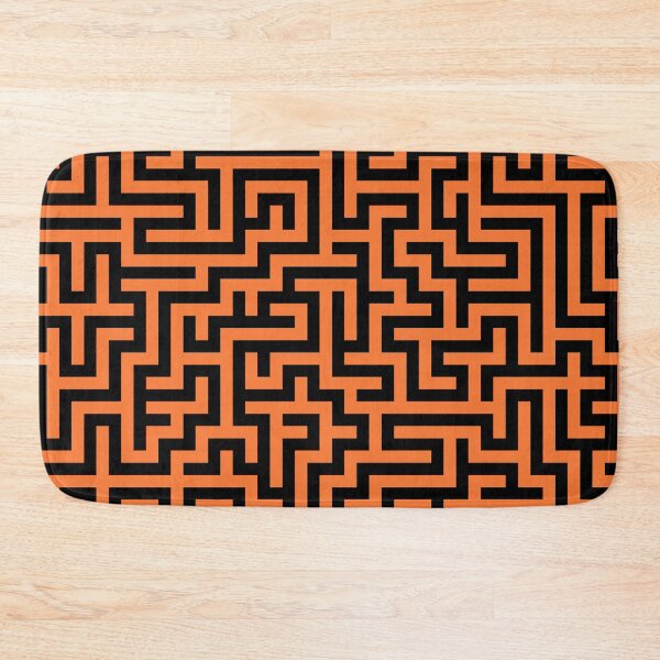 Item preview, Orange and Black Maze Pattern designed and sold by KeksWorkroom.