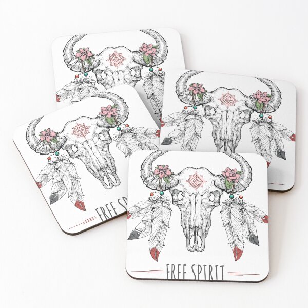 Item preview, Free spirit bison skull boho designed and sold by roseglasses.