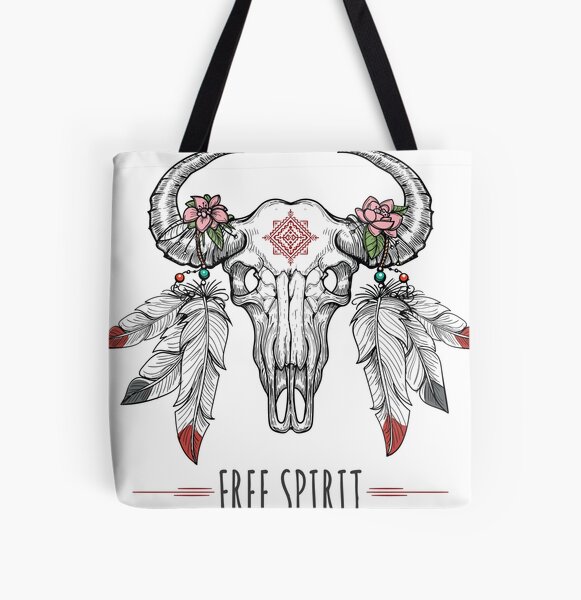 Item preview, Free spirit bison skull boho designed and sold by roseglasses.