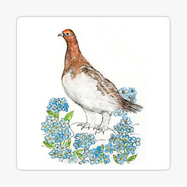 Alaska State Bird and Flower Sticker