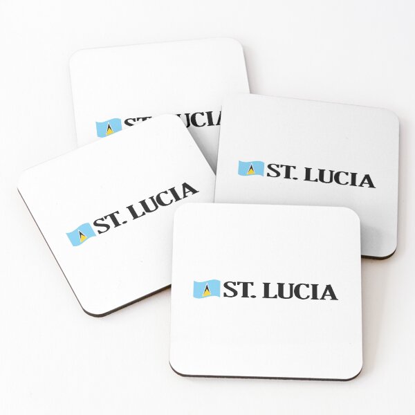 Item preview, St Lucia Waving Flag and Bold Font designed and sold by IdentiTee Studios.