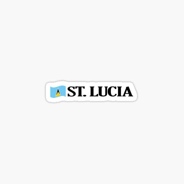 Item preview, St Lucia Waving Flag and Bold Font designed and sold by IdentiTee Studios.