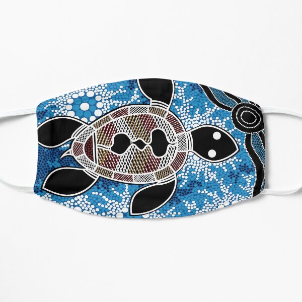 Authentic Aboriginal Art - Sea Turtles Flat Mask