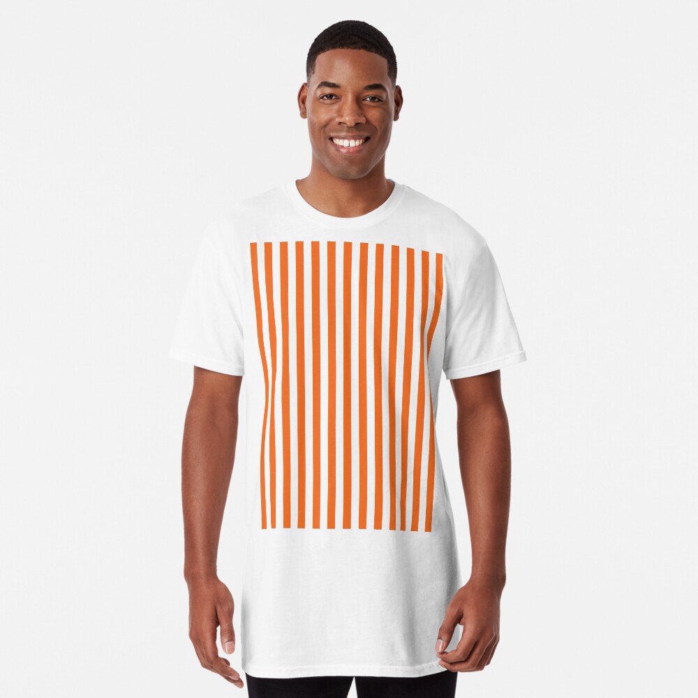 "Orange and White Vertical Stripes" Tshirt by QuarterMoon Redbubble