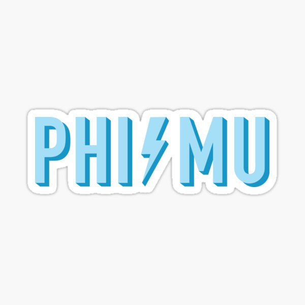 Phi Mu Blue Lightning Sticker