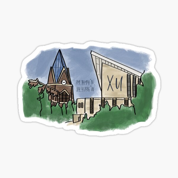 Xavier University Water Color Art Sticker