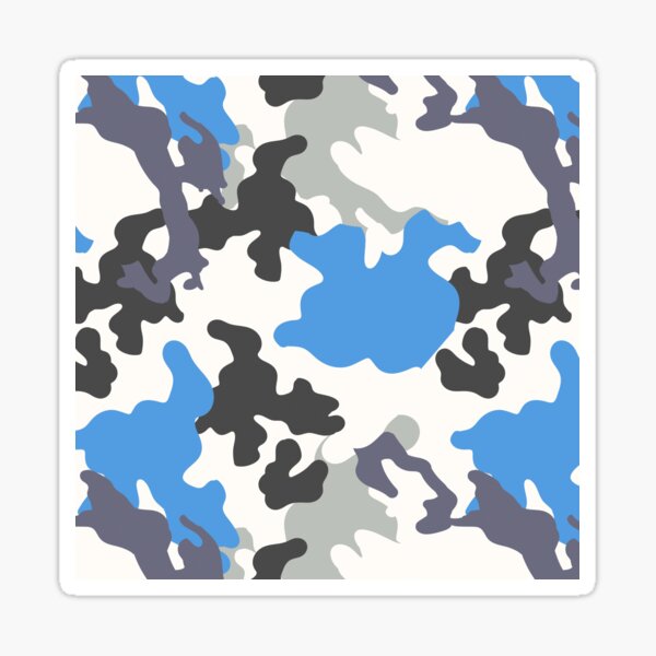 Sticker Blue Camouflage Texture Pattern-Mimetico Militare Blu