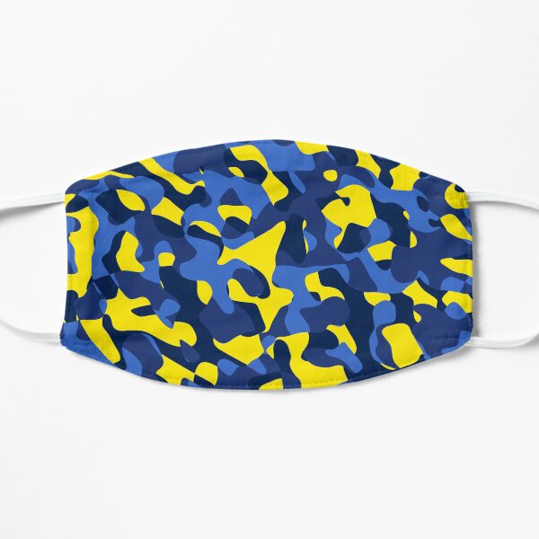 Blue and Yellow Camouflage Camo Pattern Mask