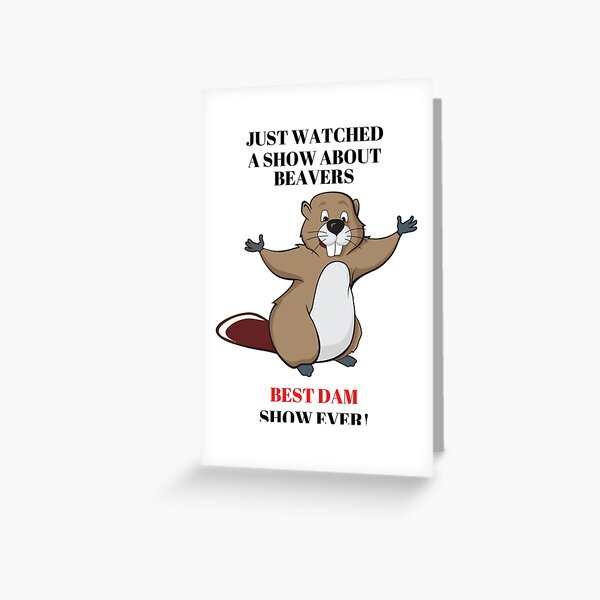 wink design cute animal note card /'Eager Beaver/' wink designs cute cards uk hell yeah Funny Beaver Card birthday card