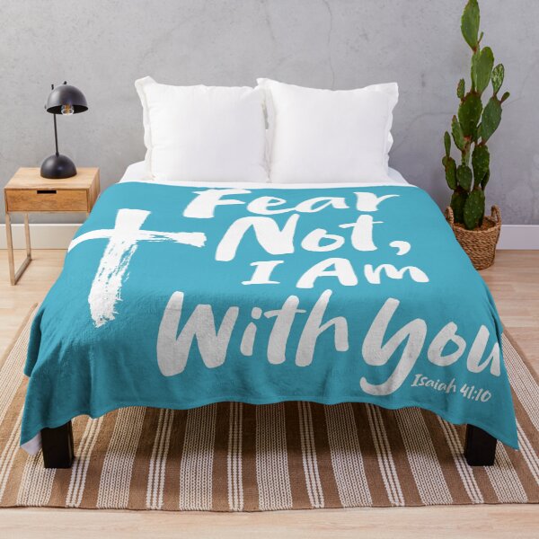 Item preview, FEAR NOT, I AM with you Religious - Isaiah 41:10 - Hope God Jesus - Blue designed and sold by 26-Characters.