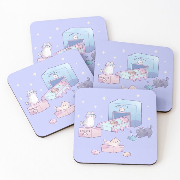 Item preview, Cats preparing donuts designed and sold by Milkkoyo.