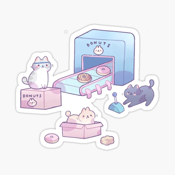 Cats preparing donuts Sticker