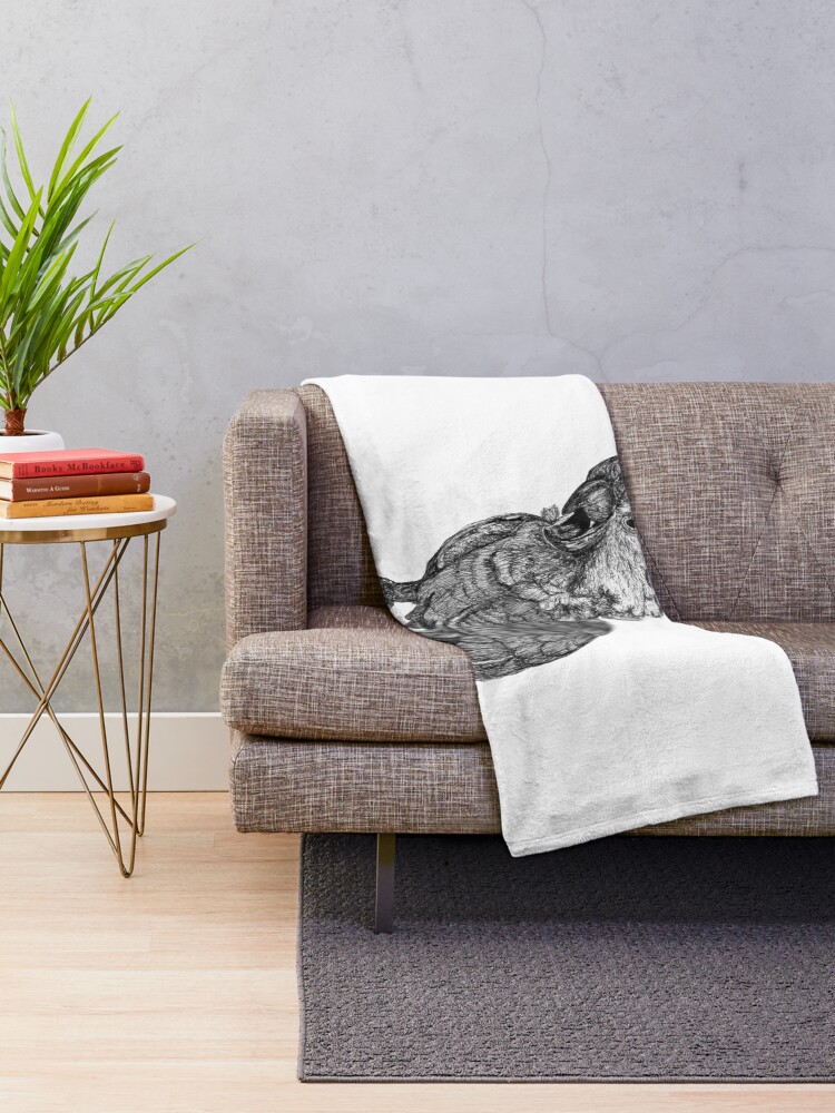 Alternate view of Sassy the Cockatoo Throw Blanket