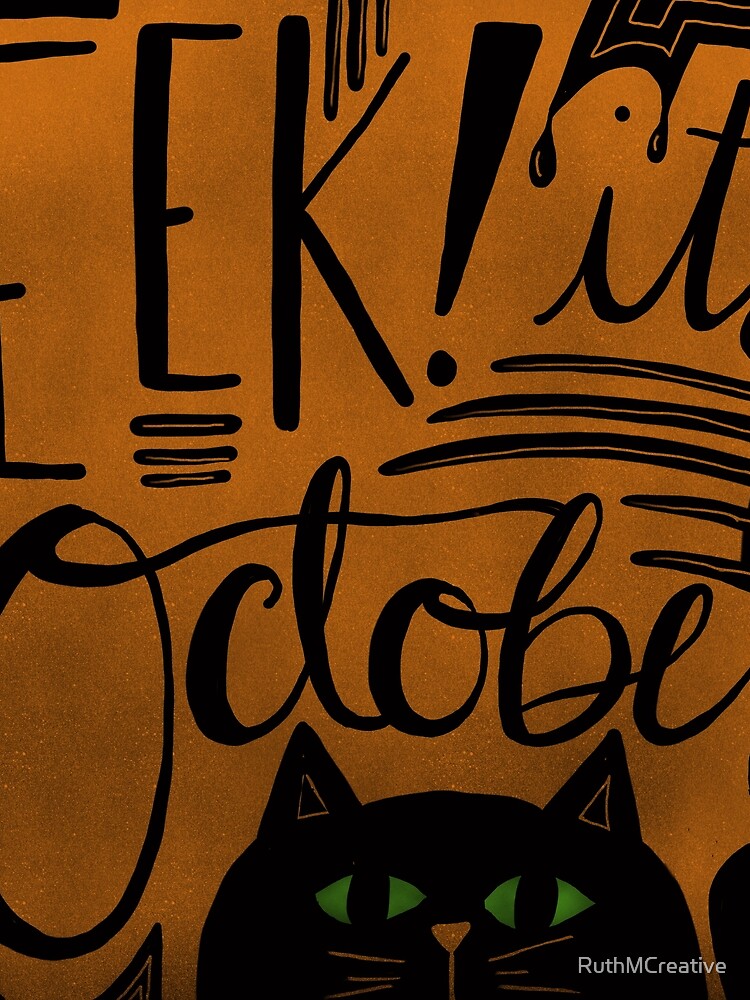 Thumbnail 3 of 3, Scarf, EEK! It's October! designed and sold by RuthMCreative.
