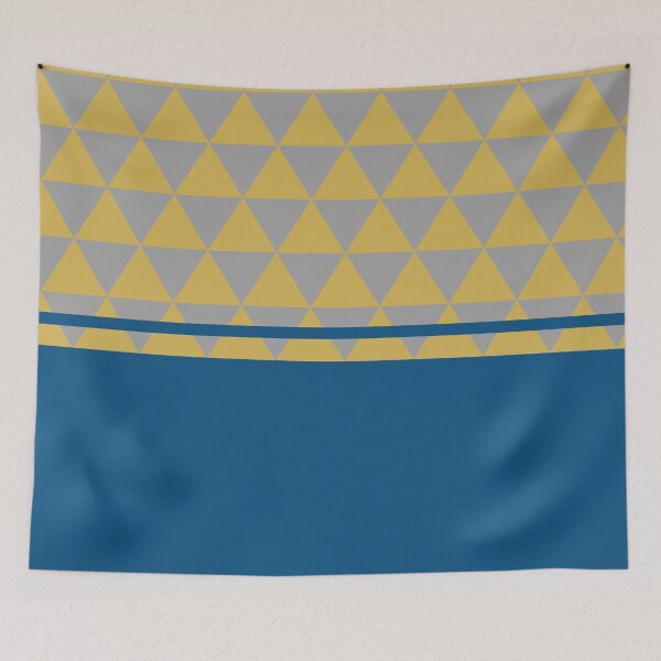 Item preview, Triangular pattern, yellow mustard and blue designed and sold by Ittele.
