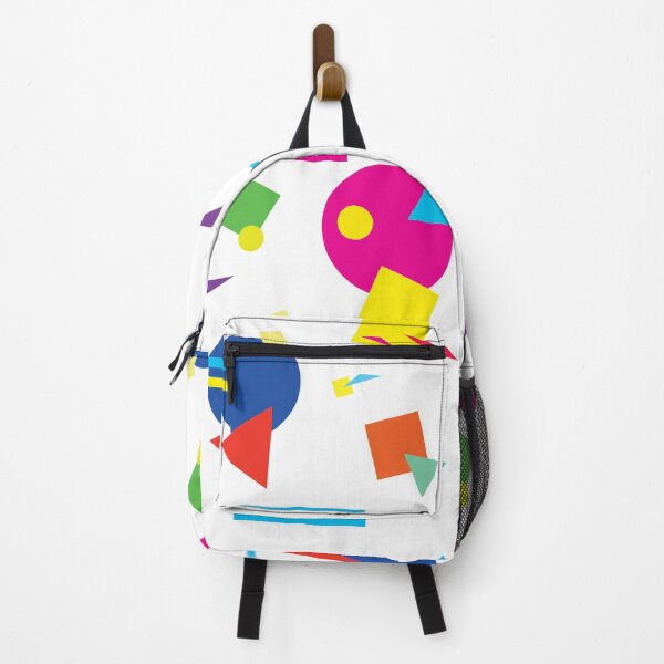 Item preview, Coloured 1980s Retro Shapes (LARGE) - WHITE - Retro Shapes #1 designed and sold by QuarterMoon.