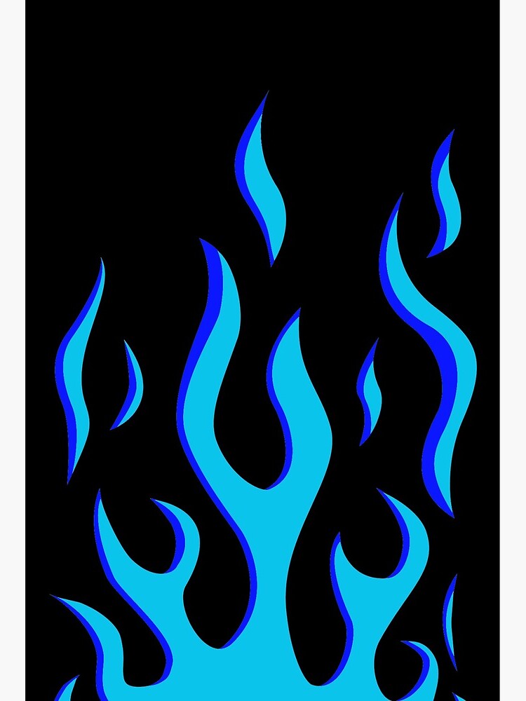 Black and Blue Flames Poster for Sale by Ayoub14