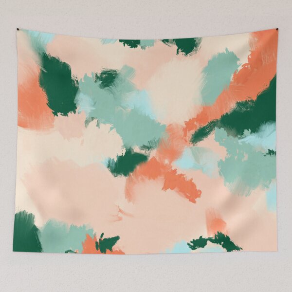 Item preview, Abstract art -  coral and green designed and sold by Ilze Lucero.