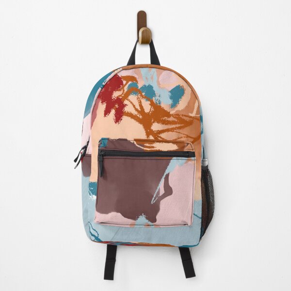 Item preview, Western Vibes - abstract painting in brown, blush and teal tones designed and sold by Ilze Lucero.