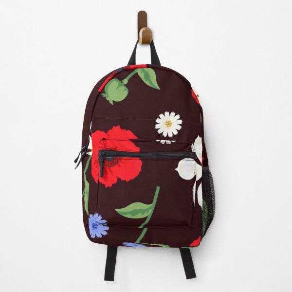 Item preview, Red, White and Blue Flowers on brown background designed and sold by Espinoza Creative.