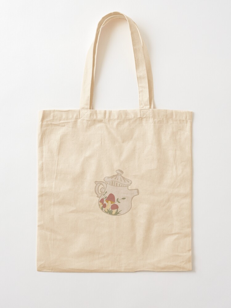 Cute Plant Pot Cottage Core Aesthetic Design on Canvas Tote 