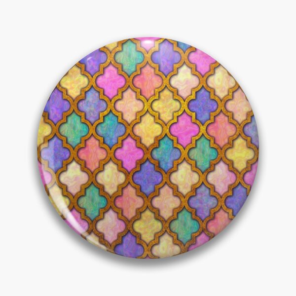 Item preview, Moroccan tile iridescent pattern pastel designed and sold by Red Witch Art.