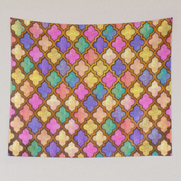 Item preview, Moroccan tile iridescent pattern pastel designed and sold by Red Witch Art.