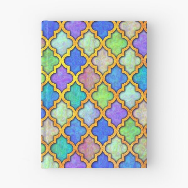 Item preview, Moroccan tile iridescent pattern green aqua designed and sold by Red Witch Art.