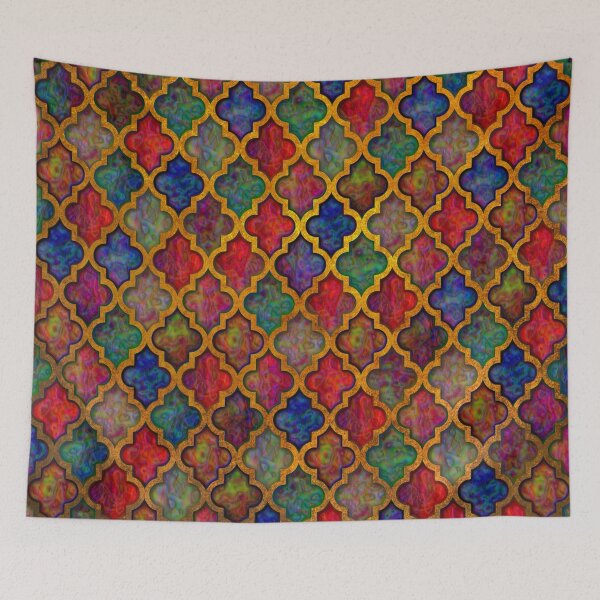 Item preview, Moroccan tile iridescent pattern designed and sold by Red Witch Art.