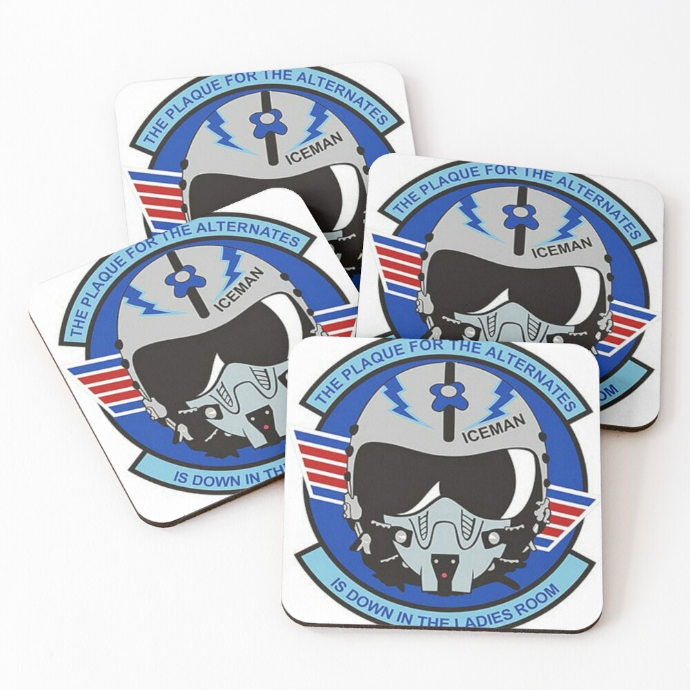 "US Navy Helmet Iceman Pilot Patch Sticker" Coasters (Set of 4) by