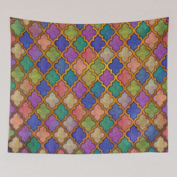 Item preview, Moroccan tile iridescent pattern designed and sold by Red Witch Art.