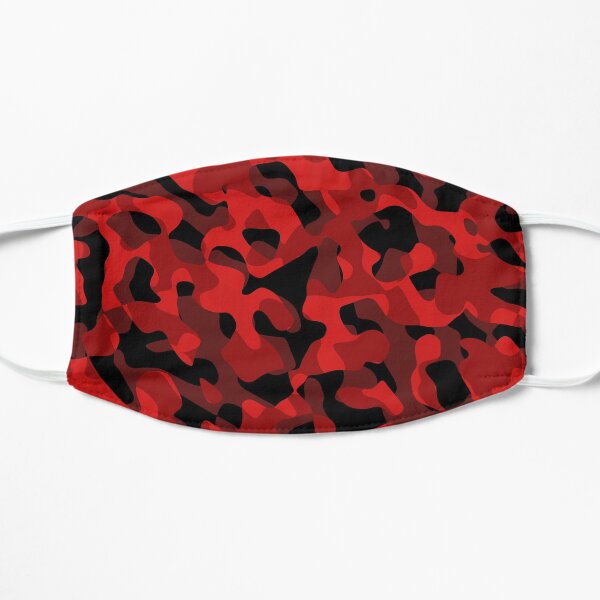 Red and Black Camouflage Colorful Camo Pattern Mask