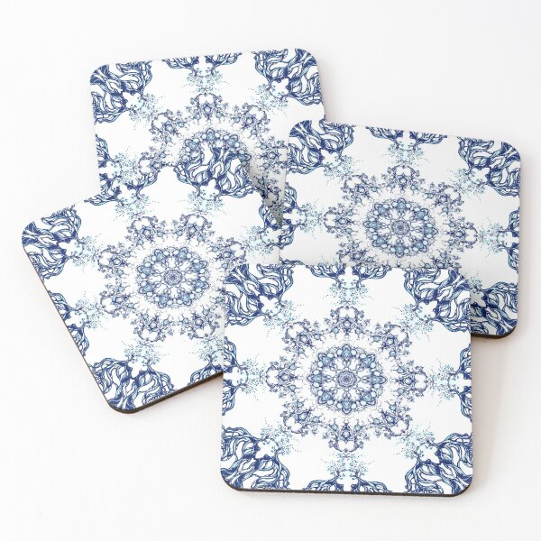 Item preview, Blue Garden Mandala designed and sold by MandalaFlowerArt.