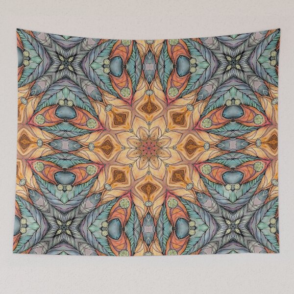 Item preview, Flowers pattern designed and sold by MandalaFlowerArt.
