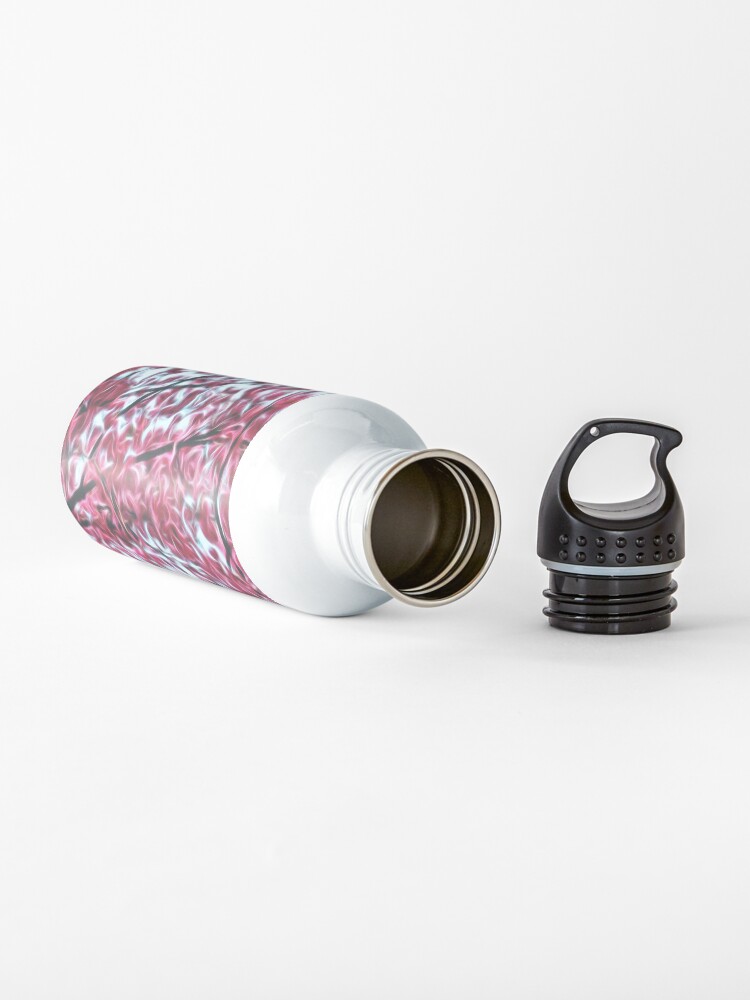 Alternate view of Magical Cherry Blossoms - Dark Pink Floral Abstract Art - Springtime Water Bottle