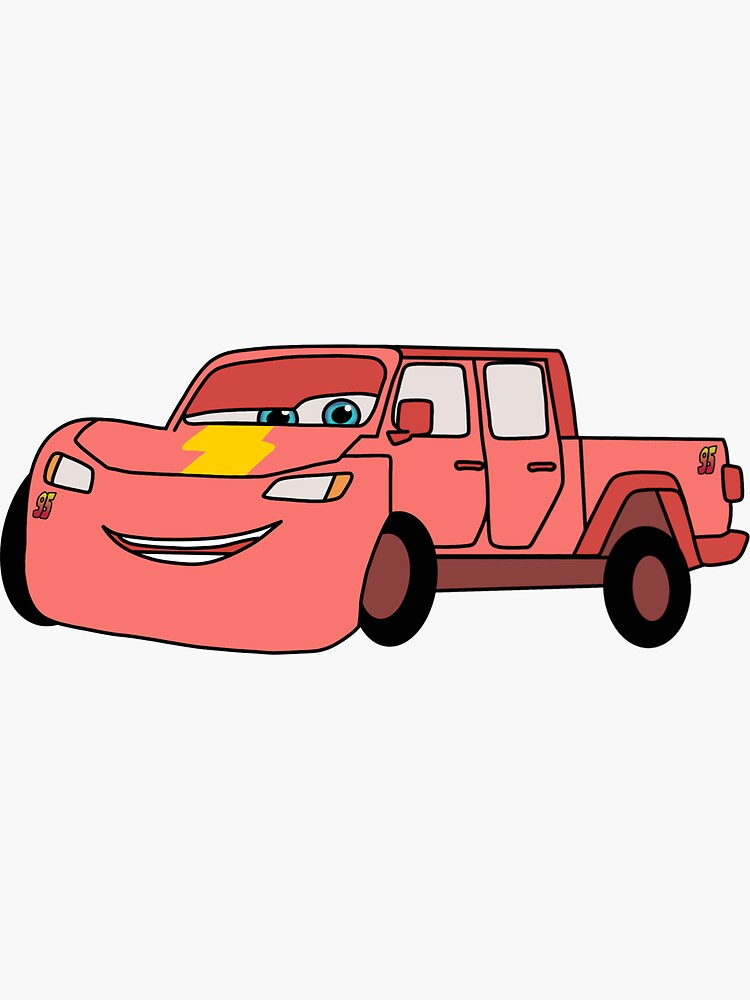 "Lightning McQueen x Jeep Truck" Sticker for Sale by PeachesMade