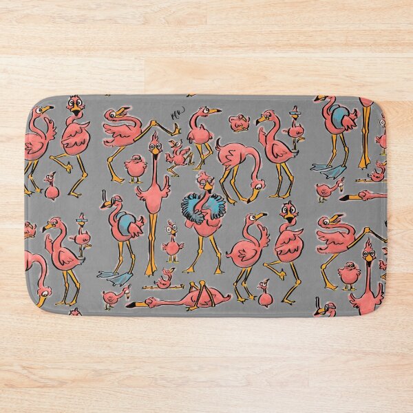 Item preview, A Flock of Flamingos (Gray) designed and sold by Kat Kuo.