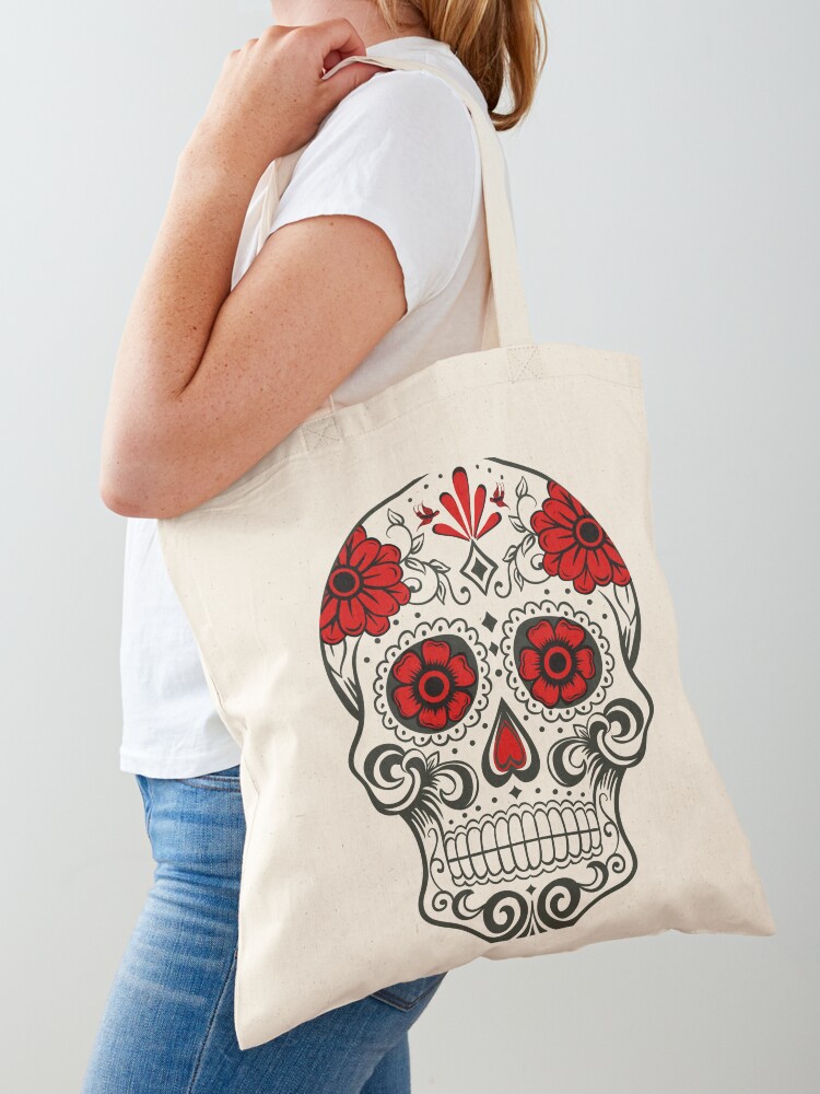 sugar skull tote bag