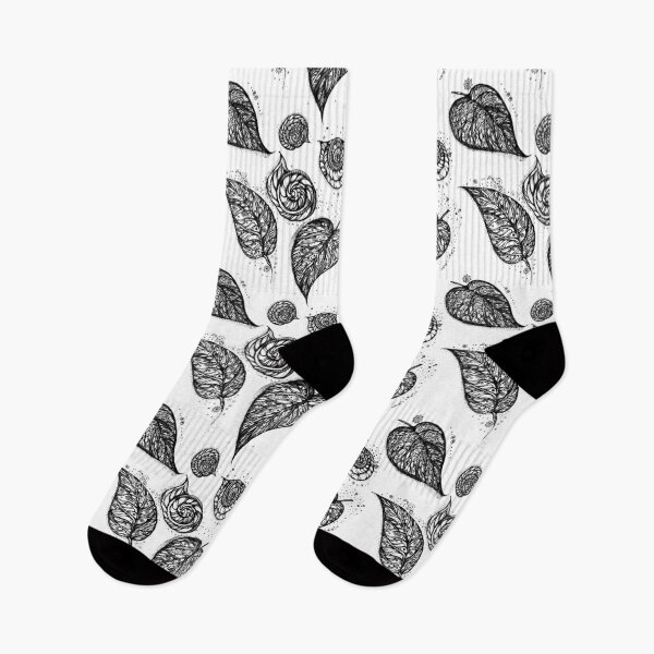 Item preview, Winter leaf Black and White designed and sold by MandalaFlowerArt.