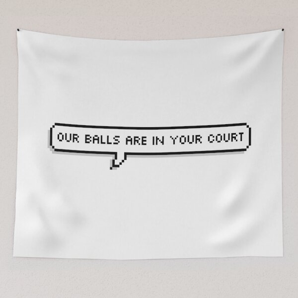 Item preview, Our Balls are in Your Court Pixel Speech Bubble designed and sold by Lemon  Merch.