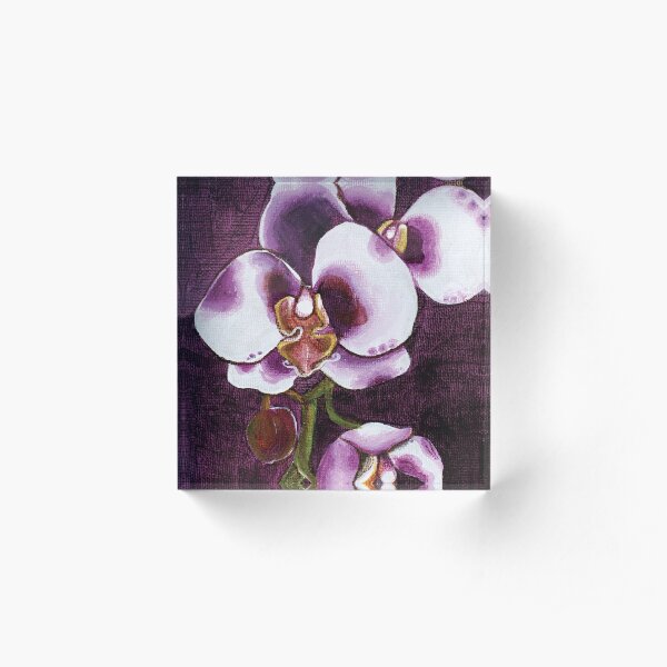 Harlequin Phalaenopsis Orchid Acrylic Block