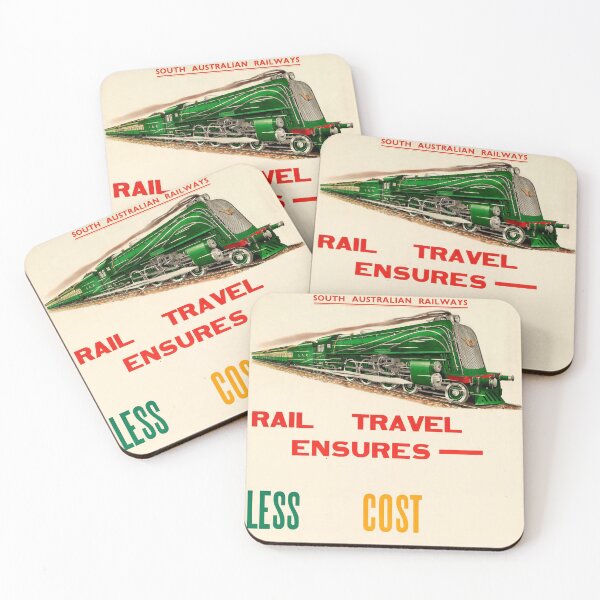 Item preview, Rail Travel ensures vintage travel poster designed and sold by stickart-marek.