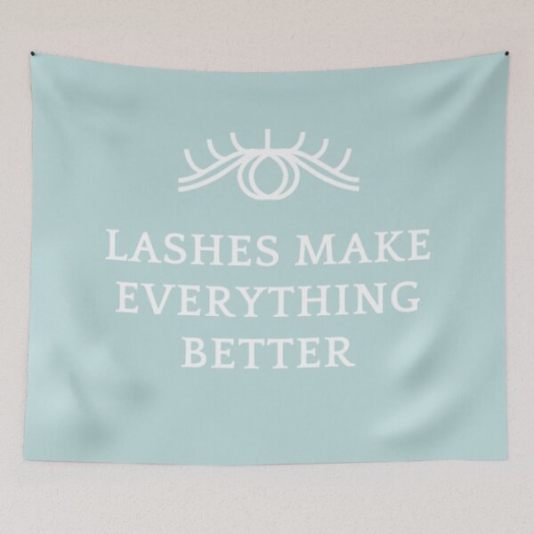 Aperçu de l'œuvre Girly Blue Lashes Beauty Quote créée et vendue par cloudedsunset.
