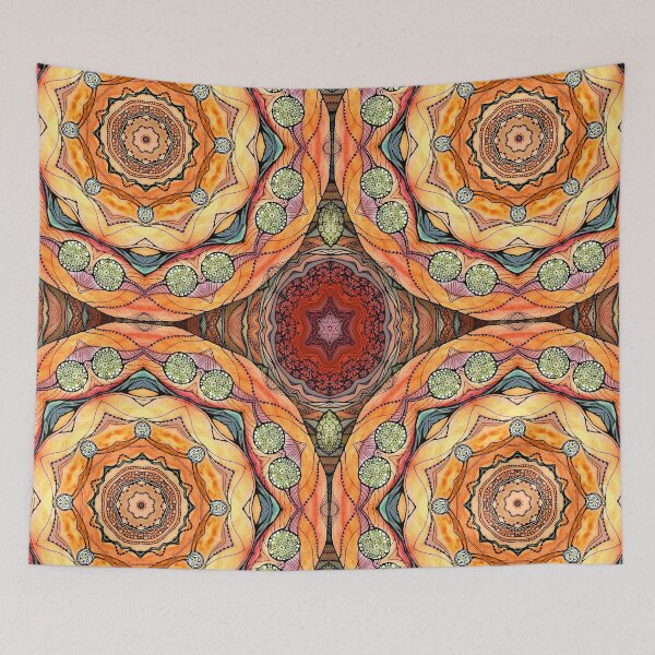 Item preview, Orange mandala designed and sold by MandalaFlowerArt.