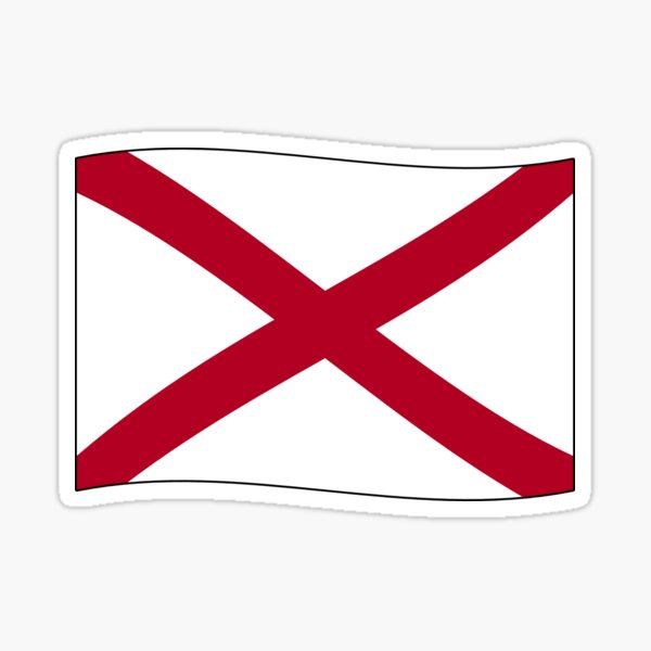 Alabama AL Official State Flag (Ripple Wave) Sticker