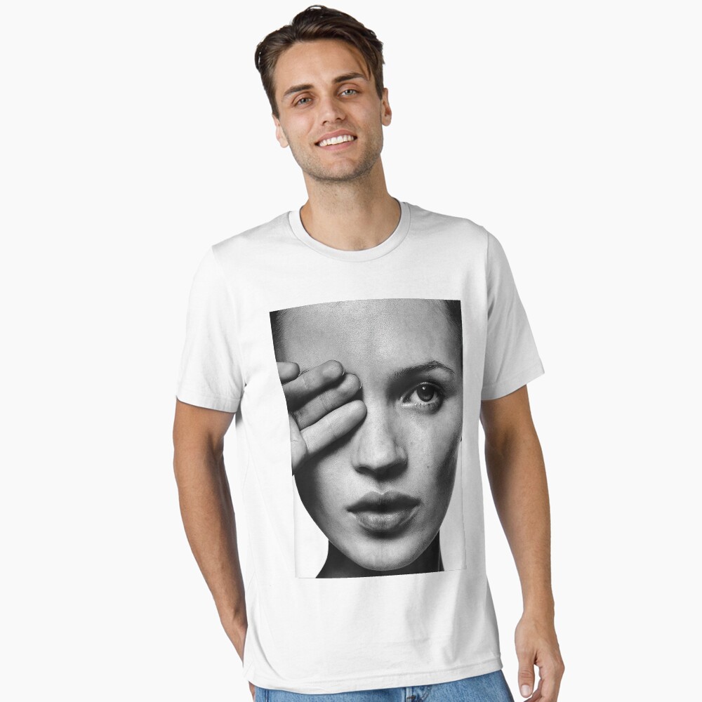 Kate Moss Portrait, Black and White Art Photographic Print