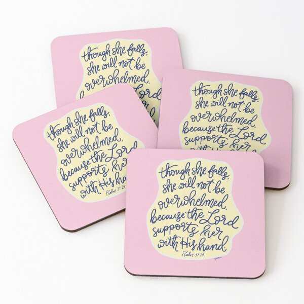Item preview, Bible Verse Art - The Lord Supports Her - Psalm 37:24 designed and sold by Joellen Armstrong.